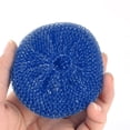 thumbnail image 3 of Uxcell Kitchen Sponge Knitted Mesh Bowl Dish Cleaning Scouring Pad Scrubber Blue 3Pcs, 3 of 3