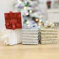 thumbnail image 4 of ZPAQI Glittering Striped Gift Box Christmas Tree Ornaments Festive Decoration, 4 of 20