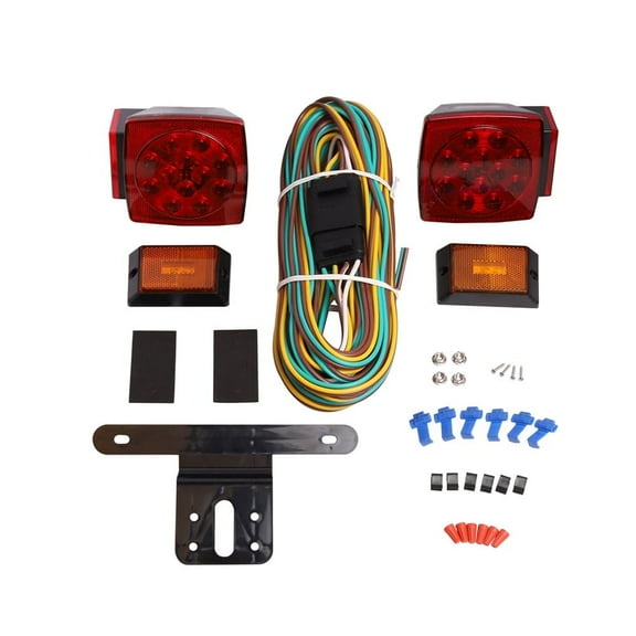 ISA Trailer Light Kit - 12V All LED, Left and Right Waterproof Submersible for Trailers, Boat Trailer Truck Marine Camper RV Snowmobile, Red