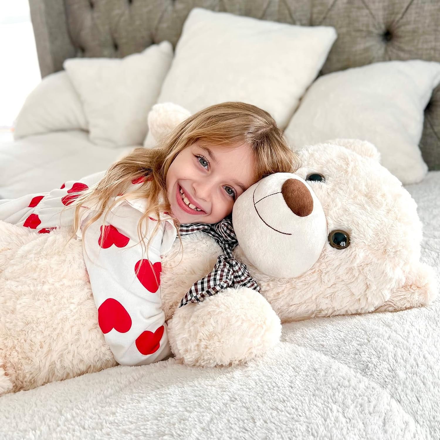 MorisMos Giant Teddy Bear 55" Stuffed Animal Soft Big Bear Plush Toy