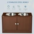 thumbnail image 3 of Sptwo Large Elevated Dog Bowls with Storage Cabinet - 44L Capacity, Raised Dog Bowl Stand Feeding Station, Brown, 3 of 10