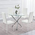 thumbnail image 5 of Glass Dining Table, Kitchen Table with Metal Legs, Kitchen Table for Restaurant/Dining Room, 5 of 15