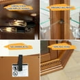 thumbnail image 5 of 70" Corner Curio Cabinet with LED Lights, Glass Display Shelf with Doors and 4 Adjustable Shelves, Vintage Storage Rack for Living Room, Office, Bar, Oak, 5 of 9