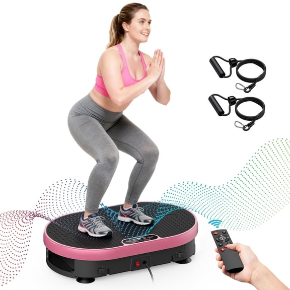 Anqdy Vibration Plate Exercise Machine Whole Body Shake Plate Exercise Machine with Remote Control Pink