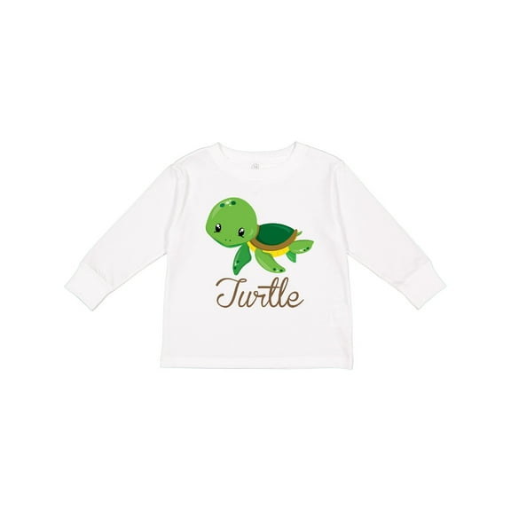 Inktastic Little Turtle Boys or Girls Long Sleeve Toddler T-Shirt