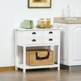 thumbnail image 4 of HOMCOM Coffee Bar Cabinet, Sideboard Buffet Cabinet, Kitchen Cabinet with 4 Drawers and Slatted Bottom Shelf for Kitchen, Living Room, White, 4 of 8