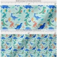thumbnail image 2 of Soimoi Green Cotton Voile Fabric Balloon & Dinosaur Kids Print Fabric by the Yard 42 Inch Wide, 2 of 7