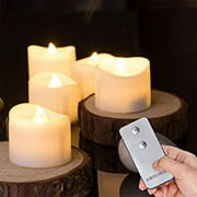 Remote Control Flameless Votive LED Candles Tea Lights Battery Powered Pack of 6, Halloween Pumpkin Decorations Table Centerpieces, Home Decor, Warm White Light