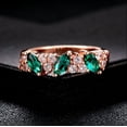 thumbnail image 2 of 2.30Ct Marquise Cut Lab Created Green Emerald Women's Wedding Band Ring 14K Rose Gold Plated, 2 of 2