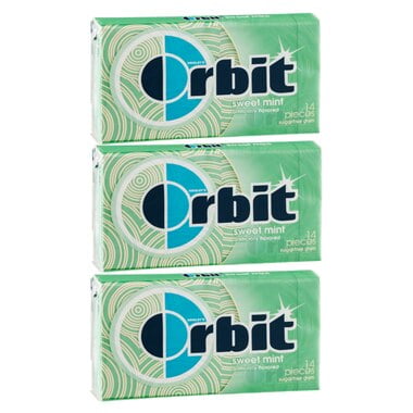 Wrigley's Orbit Sugar Free Gum 14 Pieces - Sweet Mint Gum [ 3 Pack ]