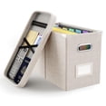thumbnail image 1 of Caja organizadora de archivos Oterri con tapa para carpetas de cartas, color beige, 1 of 7