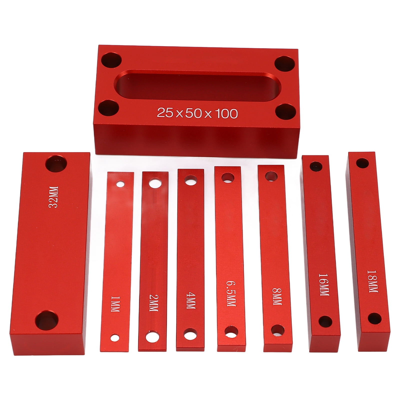 M Buder 9PCS Height Gauge Blocks Aluminum Alloy Woodworking Setup Bars for Milling Machine Table Saw Router Accessories (3.9 inches / 10 cm Length)
