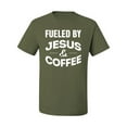 thumbnail image 2 of Fueled by Jesus and Coffee Funny Christian | Mens Inspirational/Christian Graphic T-Shirt, Military Green, 2XL, 2 of 3