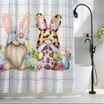 thumbnail image 2 of Easter Gnomes Shower Curtain Set, Waterproof Shower Curtains for Bathroom, Eggs Rabbit Spring Daisy Floral Colorful Stripes Washable Fabric Bath Curtain for Bathtub Decoration with Hooks 66x72 Inches, 2 of 9