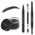thumbnail image 1 of Lavone Kit de lápiz de sello de cejas para maquillaje de cejas Kit de trío de sello de cejas con lápiz de cejas impermeable Delineador de ojos Pomada de cejas y cepillo de cejas de doble punta - Negro, 1 of 7