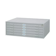 Safco 5 Drawer Metal Flat Files Cabinet for 36" x 48" Documents in Gray