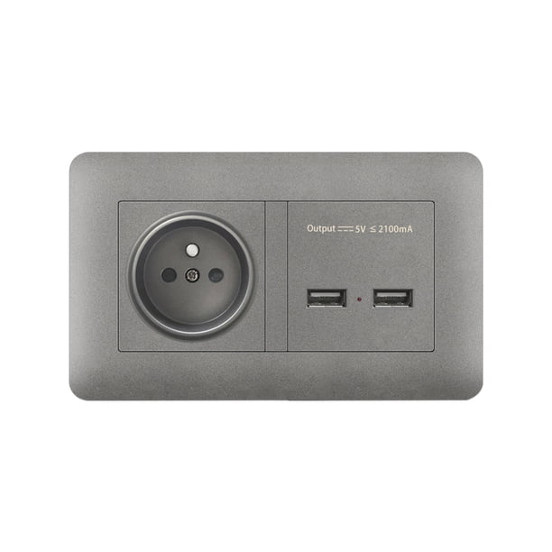 Enchufe de Pared de Plástico Zulema Doble USB Estándar Francés