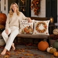 thumbnail image 5 of Throw Pillows Covers 4 Pack, Fall Seasonal Decor Indoor Outdoor Home Decor Farmhouse Style Gift with Fall Scarecrow Decor Sunflower White Pumpkin, 5 of 9