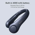 thumbnail image 4 of JISULIFE Ventilador de cuello portátil, ventilador sin aspas manos libres, 5 velocidades, ventilador personal portátil con batería de 4000 mAh, giratorio, recargable, regalo para mujeres y hombres, 4 of 5