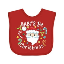 Inktastic Baby's 1st Christmas Santa with Candy Canes Boys or Girls Baby Bib