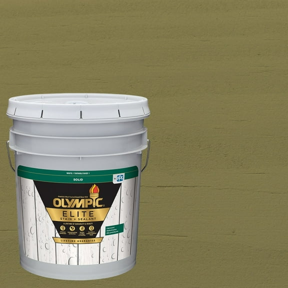 Olympic Elite 5 Gallons SC-1070 Sage Solid Advanced Exterior Stain and Sealer in One