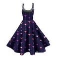 thumbnail image 4 of LWavelet 2026 Valentine's Day Outfit Must-Have Dress, Spaghetti Strap Heart Print Flared Swing Skirt Sundress Dark Blue 2XL, 4 of 4