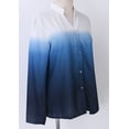thumbnail image 3 of Liacowi Women Casual Gradient Color Single-breasted Long Sleeve Shirt, 3 of 5