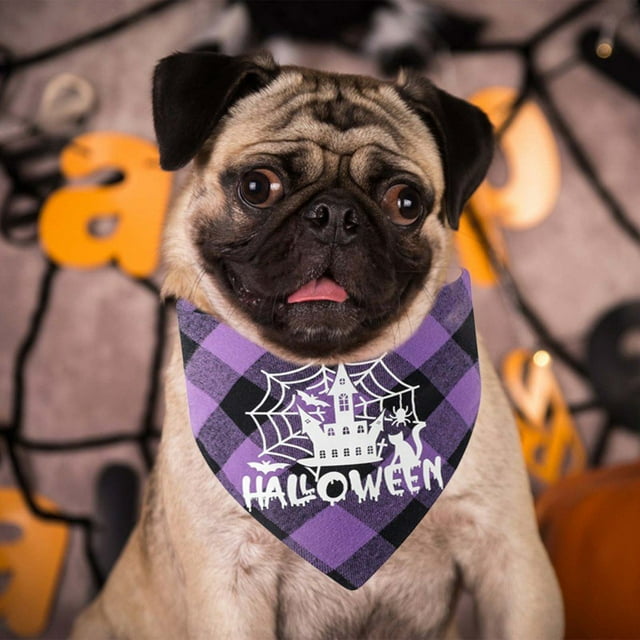 Pet Bandanas Collar Halloween Luminous Triangle Bibs Collar Pet Party Decoration