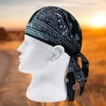 thumbnail image 2 of Adult Men Paisley Print Motorcycle Wrap Biker Hat Bandana Headscarf Skull Cap, 2 of 6