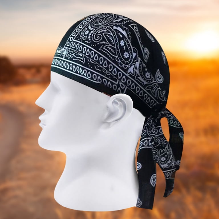 Adult Men Paisley Print Motorcycle Wrap Biker Hat Bandana