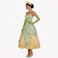 thumbnail image 5 of URSOFINE Princess Tiana Costume Women Green Flower Headband Gloves Halloween Fairy Dress Cosplay Outfits, 5 of 5