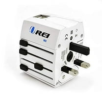 Universal Travel Adapter OREI All in One International Power Adapter with 2.4A Dual USB, European Adapter Travel Power Adapter Wall Charger for UK, EU, AU, Asia Covers 150 Countries