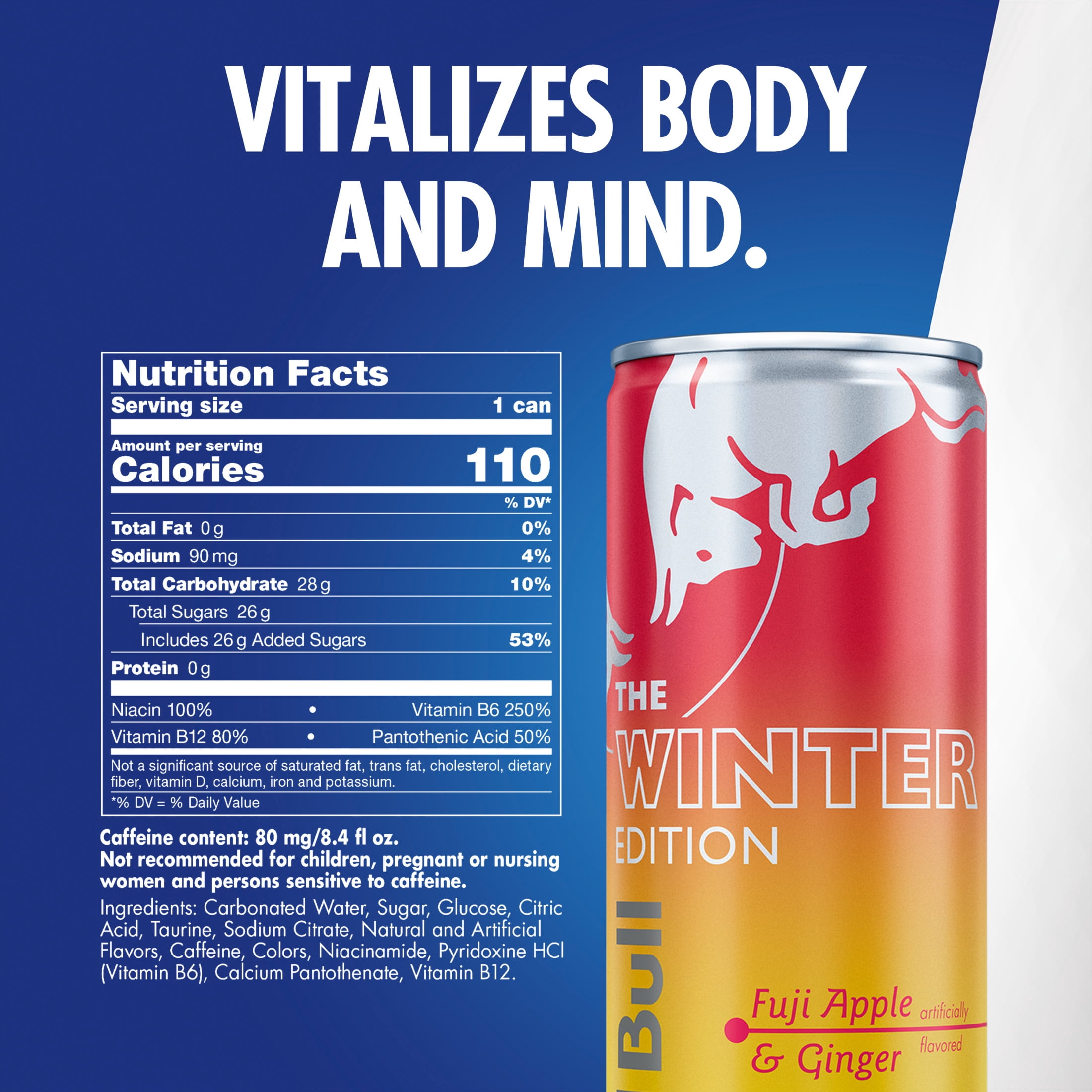 Red Bull Winter Edition Energy Drink,  Fuji Apple & Ginger,  8.4 fl. oz. Can,  24 Cans