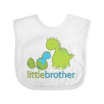 Inktastic Dinosaur Little Brother Green Boys Baby Bib