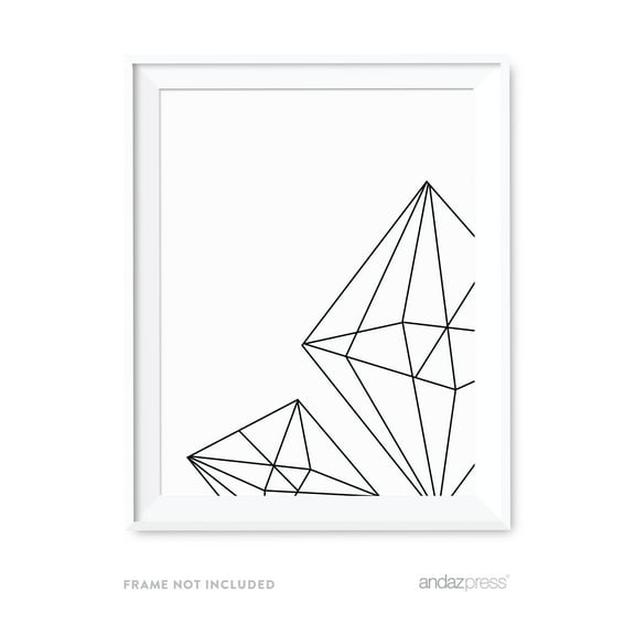 Double Terrarium Geometric Shapes Origami Wall Art Black White Minimalist Print