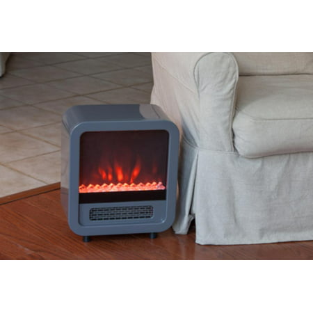 Fire Sense Skyline 1500 W Indoor Electric LED Faux Fireplace Stove Space Heater For Home Office Room