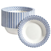 Ecd Paper Pattern Paper Bowls, 50 Count 8 oz Disposable Thickened Soup Bowls with Red ...
