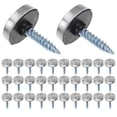 thumbnail image 1 of 100 tornillos de acero inoxidable para espejos con tapas decorativas, clavos de repuesto para herrajes publicitarios y espejos decorativos., 1 of 7