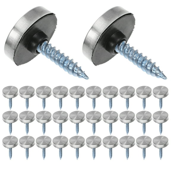 100pcs Stainless Steel Mirror Screws with Decorative Caps for Mirrors Wardrobes and Tables