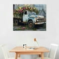 thumbnail image 3 of JEUXUS  Rustic Farmhouse Truck Flowers Canvas Wall Art Vintage Barn Old Car and Floral Painting Pictures Prints Framed for Farmhouse Country Wall Decor, 3 of 5