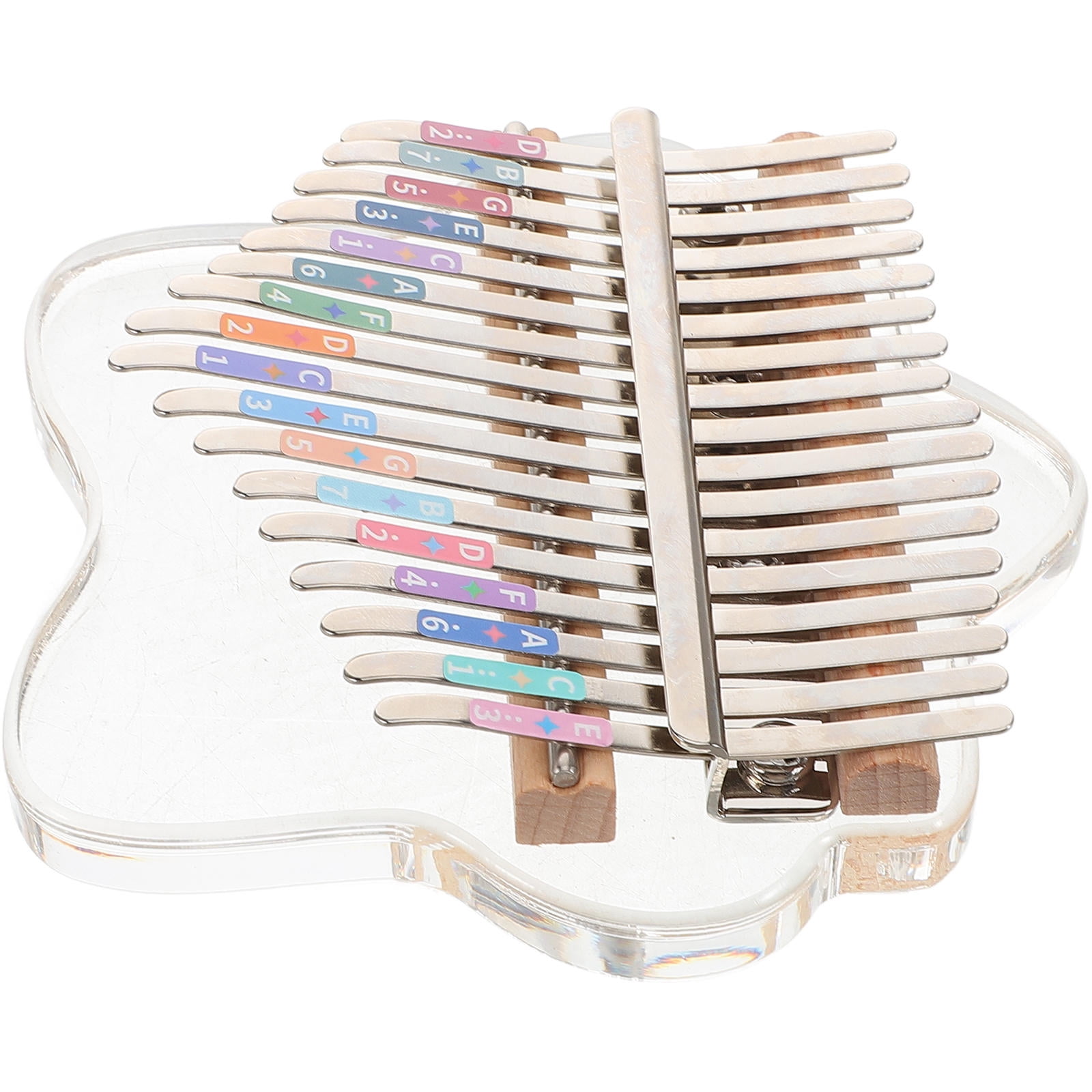 Masteelf 4pcs Transparent 17-Key Thumb Piano with Tuning Hammer Portable Kalimba for Beginners Thumb Piano Portable Kalimba Hand Piano Musical Instrument