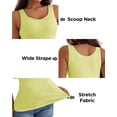 thumbnail image 4 of Women's Tank Tops with Bulit in Bras Padded Shelf Bra Cami Shirts for Women Sleeveless Camisole Tops Yellow S, 4 of 7