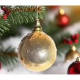 thumbnail image 4 of Christmas Ornament Set | 6-Piece Painted Gold Glitter Netting Balls | 8cm Diameter | Elegant Decorative Plastic Spheres | Easy Hanging | Holiday Tree Festive Home Decor, 4 of 5