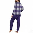 thumbnail image 4 of Plaid Lounge Sets for Women Fleece 2 Piece Jogger Pajama Long Sleeve Pants Loungewear Winter Casual Matching Outfits New Tracksuit for Women Purple XXL, 4 of 7