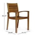 thumbnail image 4 of GDF Studio Wisner Outdoor Acacia Wood 3 Piece Bistro Set, Teak, 4 of 12