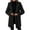 Black, variant on Kaemgyyd Long Cardigans for Women Fuzzy Sherpa Lined Open Front Warm Coat Lightweight Solid Fleece Hooded Outwear