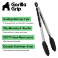 thumbnail image 3 of GORILLA GRIP Set of 2 Stainless Steel Heat-Resistant Kitchen Tongs, 7 and 12 Inch, Black, 3 of 10