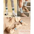 thumbnail image 2 of CoCoMangos Striped Crew Socks for Women, Cotton Retro Novelty Tube Socks Athletic Casual Fun Sock 4 Pairs, Size 5-10, 2 of 7