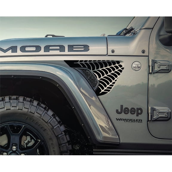 AnyStickerYouWant - Spider Web Fender Vent Vinyl Decal Sticker Fits & Compatible with Jeep Wrangler JL/Jeep Gladiator JT 2018  Spiderweb Print