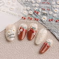 thumbnail image 4 of Pegatinas autoadhesivas 5D con diseño de flores para decoración de uñas, para manicura de uñas para mujeres y niñas, 4 hojas, 8 x 6 cm, 4 of 6
